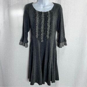 Rabbit Rabbit Rabbit Charcoal Ruffle Dress size 14